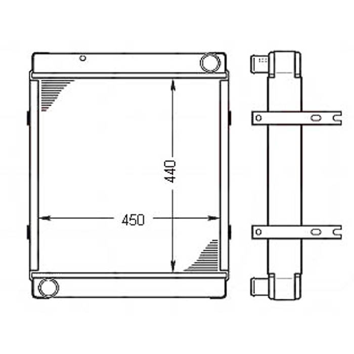 JCB 3CX (0440 x 450 x 76 / 2JB113_10) Aaron Radiator