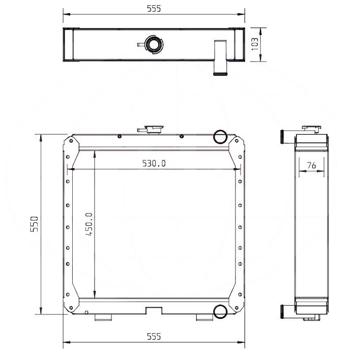 GENERATORS Kubota (0450 x 530 x 76 / 2KU103_10) Aaron Radiator