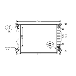 radiator, Audi A6 III, 2976 cc, 2001-04 (06/01-07/04), A6 III Quattro, 630 - 445 - 32mm , [ 2AI183_19 ]
