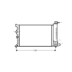 radiator, Citroen Xantia, 1998 cc, 1993-95 (03/93-05/95), 610 - 377 - 23mm , [ 2CN141_12 ]