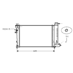 radiator, Peugeot 306 I, 1905 cc, 1995-97 (11/95-03/97), 610 - 366 - 36mm , [ 2CN167_13 ]