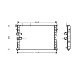 radiator, Citroen Xantia, 2946 cc, 1995-   (05/95-), 610 - 398 - 36mm , [ 2CN182_10 ]