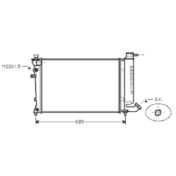 radiator, Peugeot 306 I, 1360 cc, 1996-97 (08/96-03/97), 610 - 366 - 31mm , [ 2CN185_12 ]