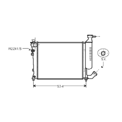 radiator, Peugeot 306 II, 1360 cc, 1997-02 (04/97-12/02), 460 - 378 - 23mm , [ 2CN202_13 ]