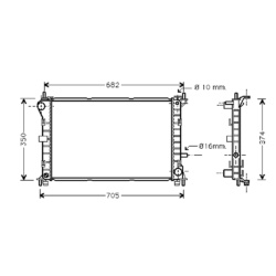 radiator, Ford Focus I, 1796 cc, 1998-05 (08/98-04/05), 600 - 367 - 26mm , [ 2FD296_11 ]
