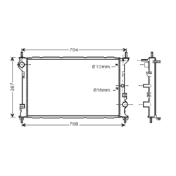 radiator, Ford Transit Connect, 1796 cc, 2002-   (05/02-), 703 - 389 - 28mm , [ 2FD321_13 ]