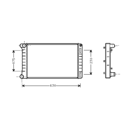 radiator, Fiat Punto II, 1747 cc, 1999-   (08/99-), 580 - 306 - 38mm , [ 2FT214_10 ]