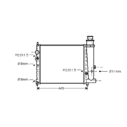 radiator, Peugeot 309 I, 1580 cc, 1985-89 (10/85-04/89), 390 - 380 - 32mm , [ 2PE153_13 ]