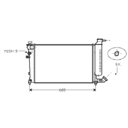 radiator, Peugeot 306 I, 1762 cc, 1995-97 (11/95-03/97), 610 - 378 - 23mm , [ 2PE194_21 ]
