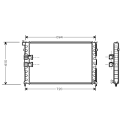 radiator, Peugeot 406 I, 2946 cc, 1995-99 (08/95-04/99), 640 - 398 - 36mm , [ 2PE214_10 ]