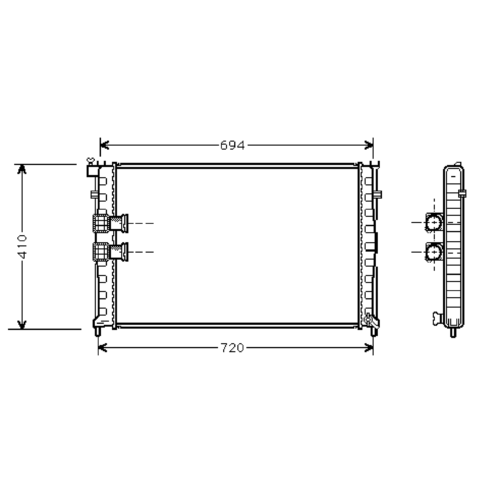 radiator, Peugeot 406 I, 2946 cc, 1995-99 (08/95-04/99), 640 - 398 - 36mm , [ 2PE214_10 ]