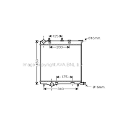 radiator, Peugeot 207, 1587 cc, 2006-07 (04/06-07/07), 380 - 390 - 27mm , [ 2PE342_11 ]