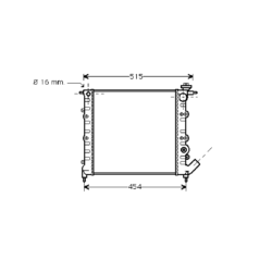 radiator, Renault Clio I, 1390 cc, 1990-96 (05/90-04/96), 390 - 378 - 24mm , [ 2RT127_16 ]