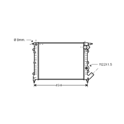 radiator, Renault Extra II, 1237 cc, 1991-   (09/91-), 430 - 378 - 32mm , [ 2RT188_12 ]