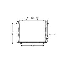 radiator, Renault Extra II, 1870 cc, 1991-   (09/91-), 460 - 440 - 48mm , [ 2RT204_12 ]