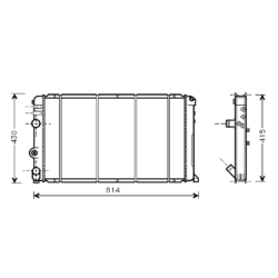 radiator, Renault Master III, 2463 cc, 2001-03 (06/01-06/03), 730 - 390 - 36mm , [ 2RT242_21 ]