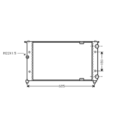 radiator, Seat Cordoba I, 1595 cc, 1995-96 (11/95-05/96), 627 - 322 - 34mm , [ 2ST108_10 ]