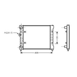 radiator, Seat Ibiza II, 999 cc, 1996-99 (07/96-04/99), 430 - 322 - 34mm , [ 2ST109_15 ]