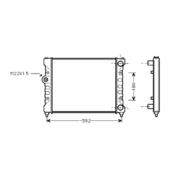 radiator, Seat Cordoba I, 1781 cc, 1993-96 (10/93-05/96), 525 - 322 - 34mm , [ 2ST111_10 ]