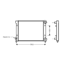 radiator, Seat Toledo I, 1595 cc, 1997-98 (01/97-10/98), 525 - 323 - 35mm , [ 2ST116_10 ]