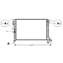 radiator, Volvo 400 Series, 1998 cc, 1991-95 (09/91-07/95), 480 inj., 536 - 368 - 32mm , [ 2VO140_40 ]