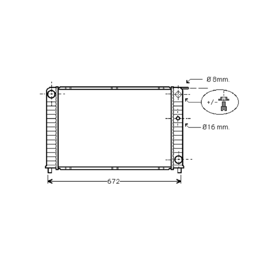 radiator, Volvo 900 Series, 2316 cc, 1994-96 (.../94-12/96), 940, 590 - 425 - 32mm , [ 2VO146_13 ]