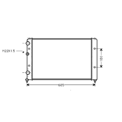radiator, Seat Cordoba I, 1984 cc, 1995-96 (11/95-05/96), 627 - 377 - 32mm , [ 2VW171_10 ]