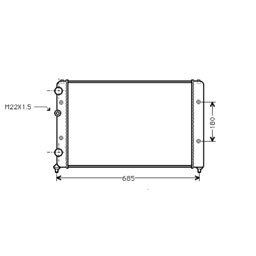 radiator, VW Polo III b, 1896 cc, 1997-99 (11/97-09/99), 627 - 377 - 32mm , [ 2VW171_33 ]