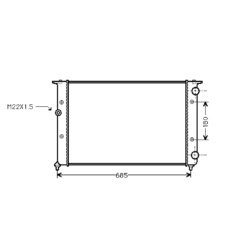 radiator, Seat Cordoba I, 1595 cc, 1995-96 (11/95-05/96), 627 - 377 - 34mm , [ 2VW172_10 ]