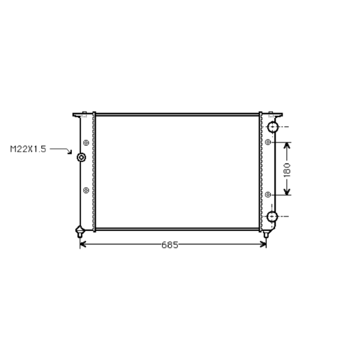 radiator, Seat Ibiza II, 1896 cc, 1993-99 (02/93-04/99), 627 - 377 - 34mm , [ 2VW172_34 ]