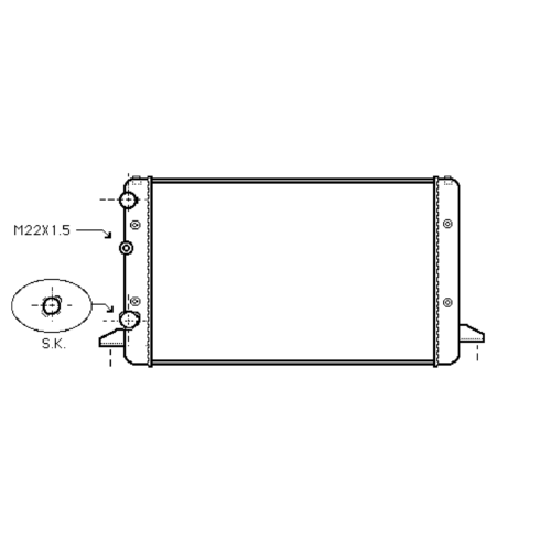 radiator, VW Passat IV, 1896 cc, 1993-96 (10/93-12/96), 720 - 377 - 34mm , [ 2VW175_20 ]