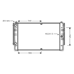 radiator, VW Transporter II, 1968 cc, 1996-03 (09/96-04/03), 720 - 415 - 34mm , [ 2VW186_10 ]