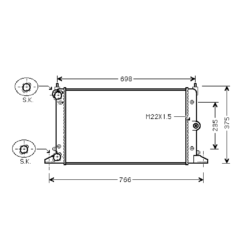 radiator, Seat Alhambra II, 1896 cc, 2000-03 (07/00-05/03), 635 - 366 - 34mm , [ 2VW195_15 ]