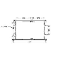 radiator, VW Polo III c, 1595 cc, 1999-01 (09/99-09/01), 627 - 377 - 23mm , [ 2VW196_19 ]